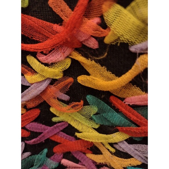 Michael Simon Ribbon Sweater Criss Cross Ribbon Cardigan Art To Wear S - Picture 6 of 12